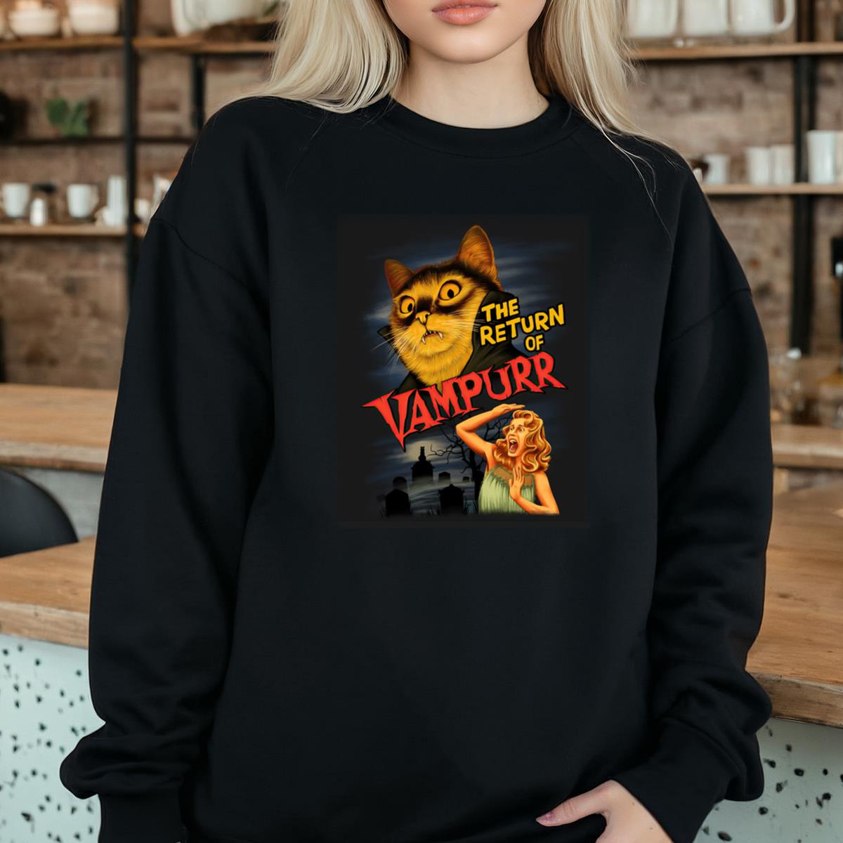 Vampurr Vintage 80s Horror Fans Black Unisex T-Shirt