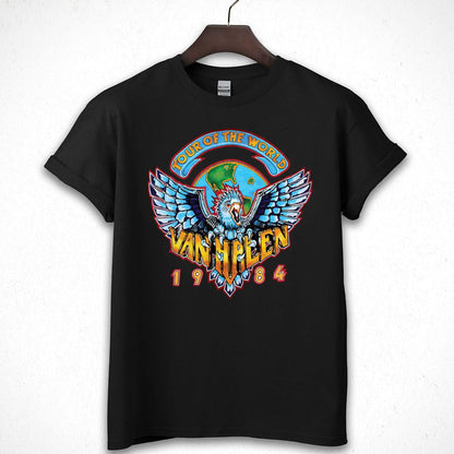 Van Halen Retro 1984 World Tour Official Fan Vintage Black Unisex T-Shirt