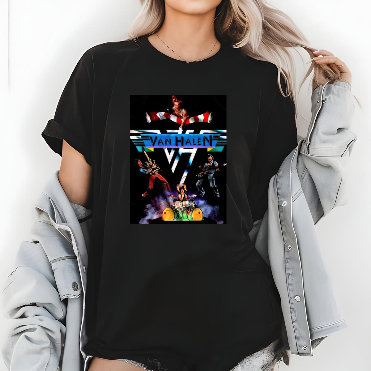 Van Halen Vintage 80s II Tour Official Fan Retro Black Unisex T-Shirt