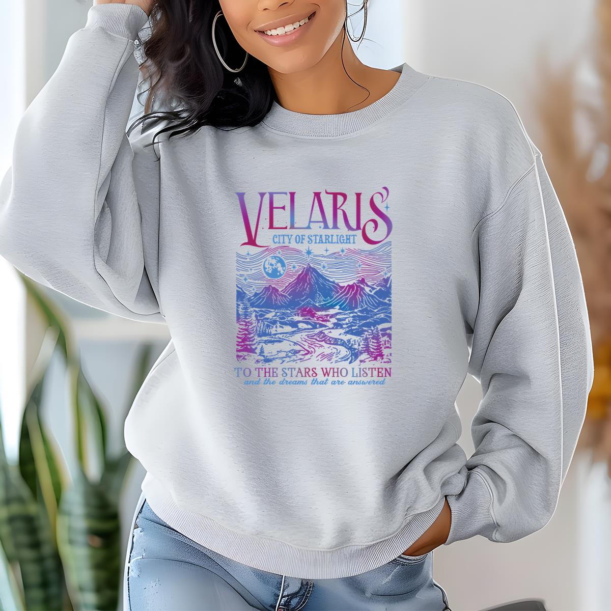Velaris City of Starlight ACOTAR Vintage Fantasy Fan Graphic Unisex T-Shirt
