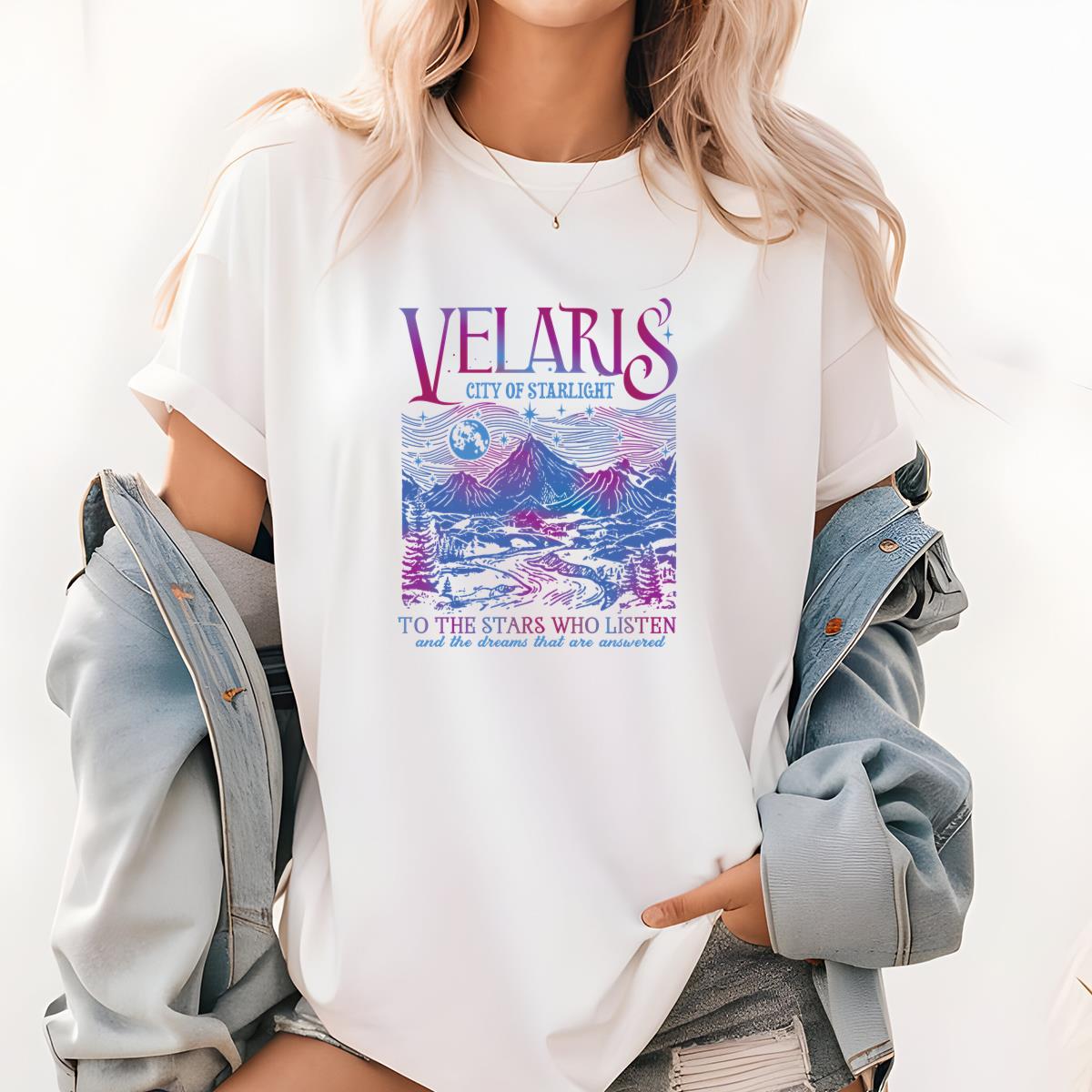 Velaris City of Starlight ACOTAR Vintage Fantasy Fan Graphic Unisex T-Shirt