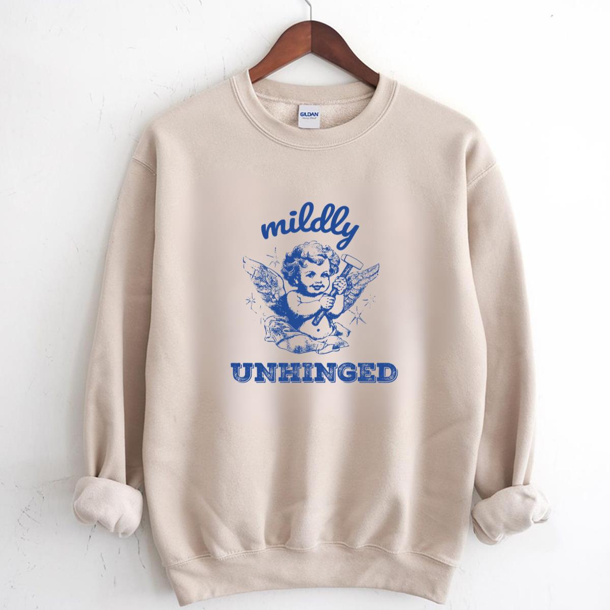 Vintage Cherub Angel Design Mildly Unhinged Collector Edition Unisex Ringer Shirt