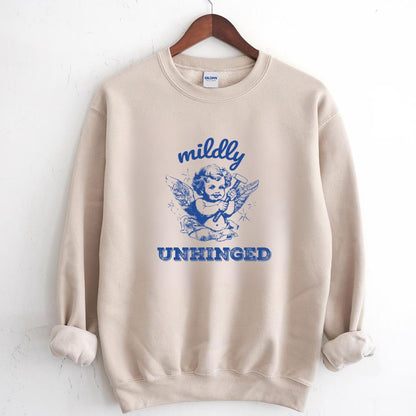 Vintage Cherub Angel Design Mildly Unhinged Collector Edition Unisex Ringer Shirt