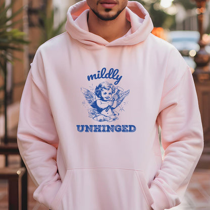 Vintage Cherub Angel Design Mildly Unhinged Collector Edition Unisex Ringer Shirt