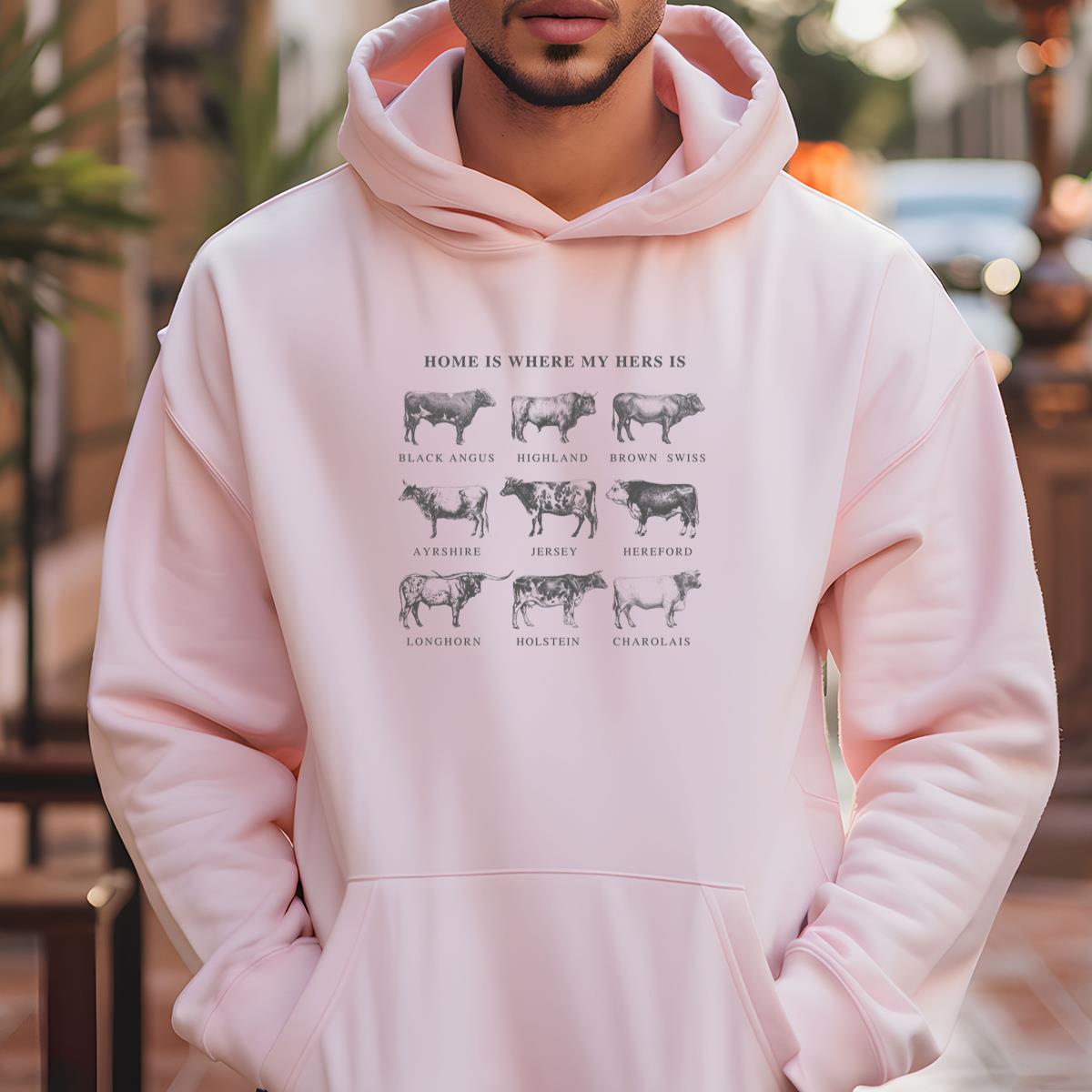 Vintage Cow Breeds Crewneck Sweatshirt Cattle Graphic Retro Western Unisex Sweater
