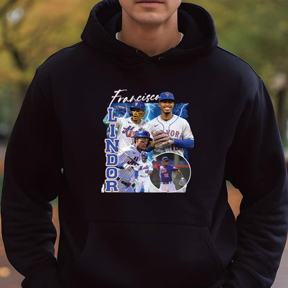 Vintage Legendary Francisco Lindor Baseball Fan Retro Navy Blue Unisex T-Shirt