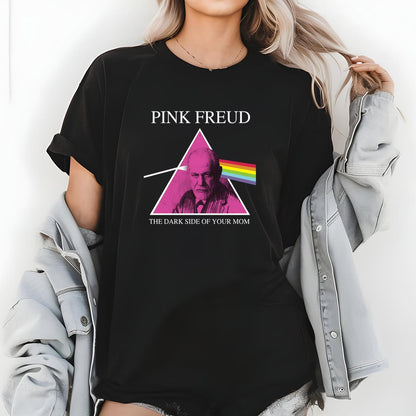 Vintage Pink Freud Dark Side of Your Mom Classic Rock Band Fan Black Unisex T-Shirt