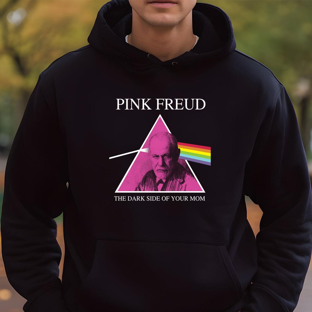 Vintage Pink Freud Dark Side of Your Mom Classic Rock Band Fan Black Unisex T-Shirt