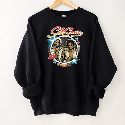 Vintage Style Silk Sonic Band Official Fan Retro Black Unisex T-Shirt