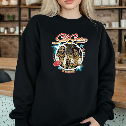 Vintage Style Silk Sonic Band Official Fan Retro Black Unisex T-Shirt