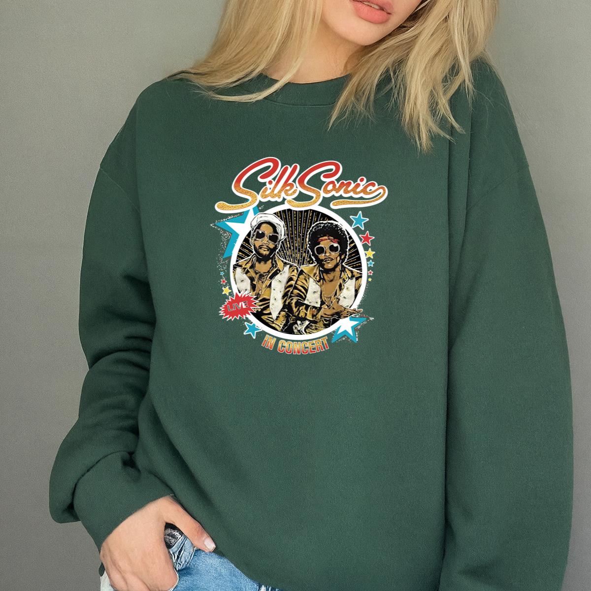 Vintage Style Silk Sonic Band Official Fan Retro Black Unisex T-Shirt