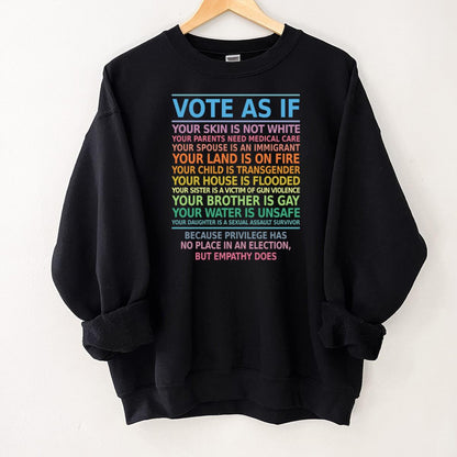 Vote As If Your Skin Is Not White Human Rights Activist Vintage Civil Rights Movement Unisex T-Shirt