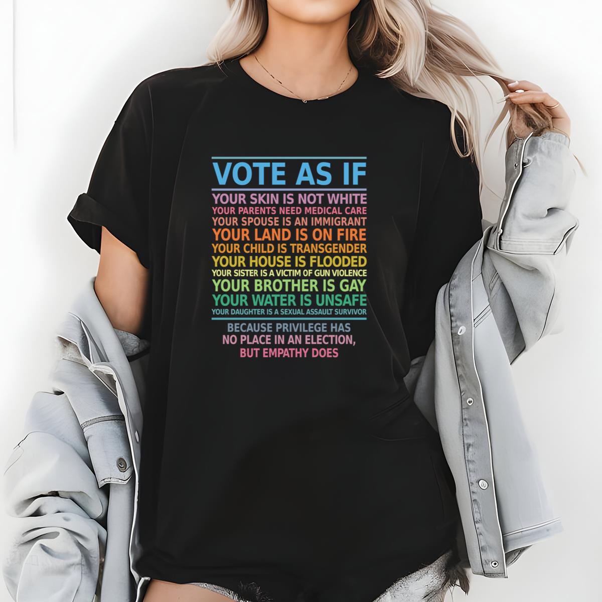 Vote As If Your Skin Is Not White Human Rights Activist Vintage Civil Rights Movement Unisex T-Shirt