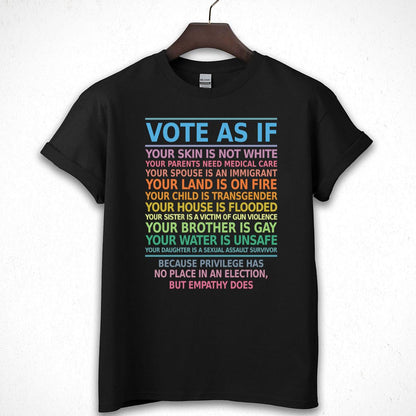 Vote As If Your Skin Is Not White Human Rights Activist Vintage Civil Rights Movement Unisex T-Shirt