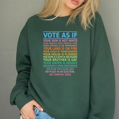 Vote As If Your Skin Is Not White Human Rights Activist Vintage Civil Rights Movement Unisex T-Shirt