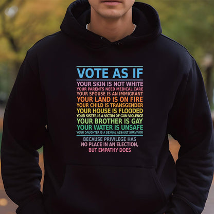 Vote As If Your Skin Is Not White Human Rights Activist Vintage Civil Rights Movement Unisex T-Shirt