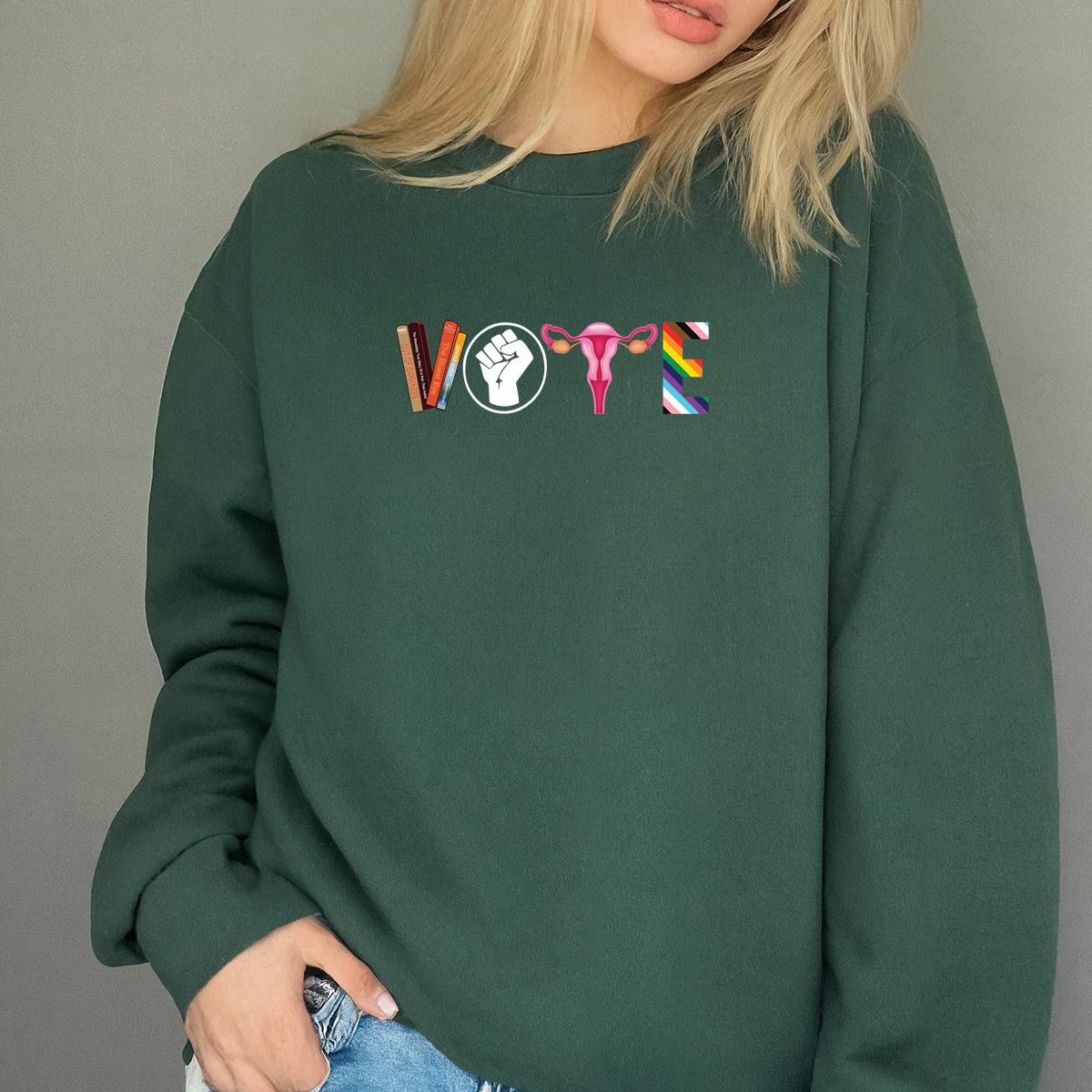 Vote Feminist Womens Rights Femi Book Symbol Classic Design Black Unisex T-Shirt