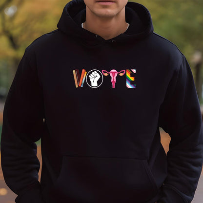 Vote Feminist Womens Rights Femi Book Symbol Classic Design Black Unisex T-Shirt