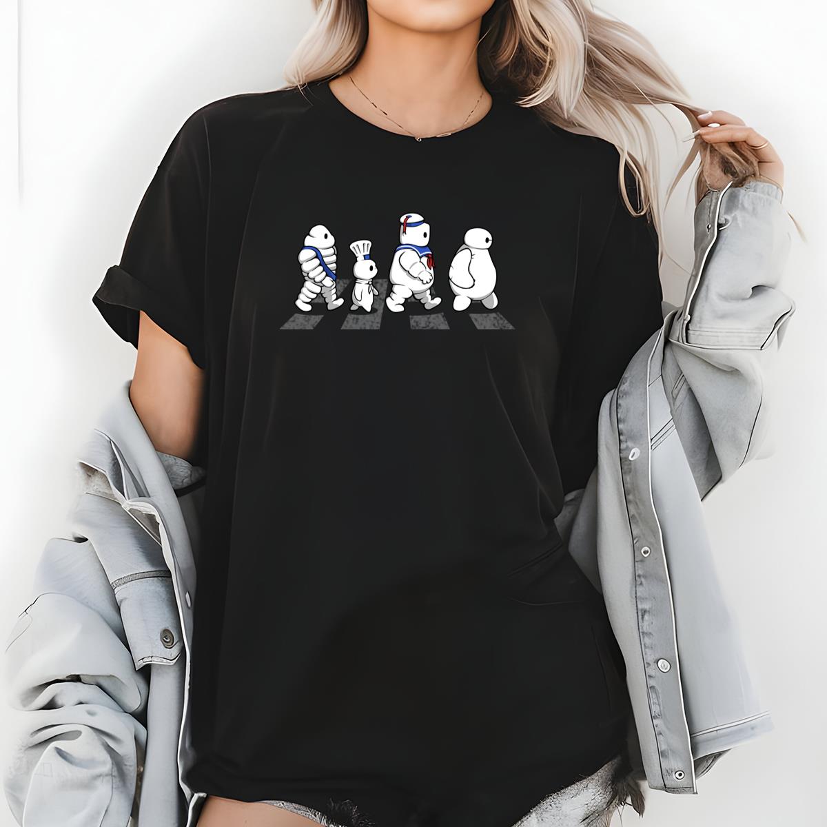 Walking Mascot Characters Crossing Graphic T-Shirt 