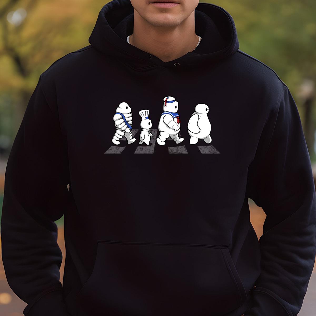 Walking Mascot Characters Crossing Graphic T-Shirt 