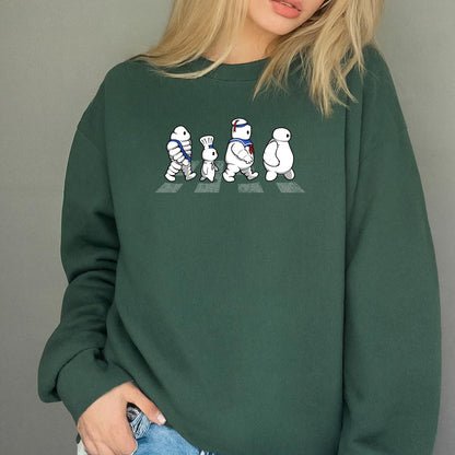 Walking Mascot Characters Crossing Graphic T-Shirt 