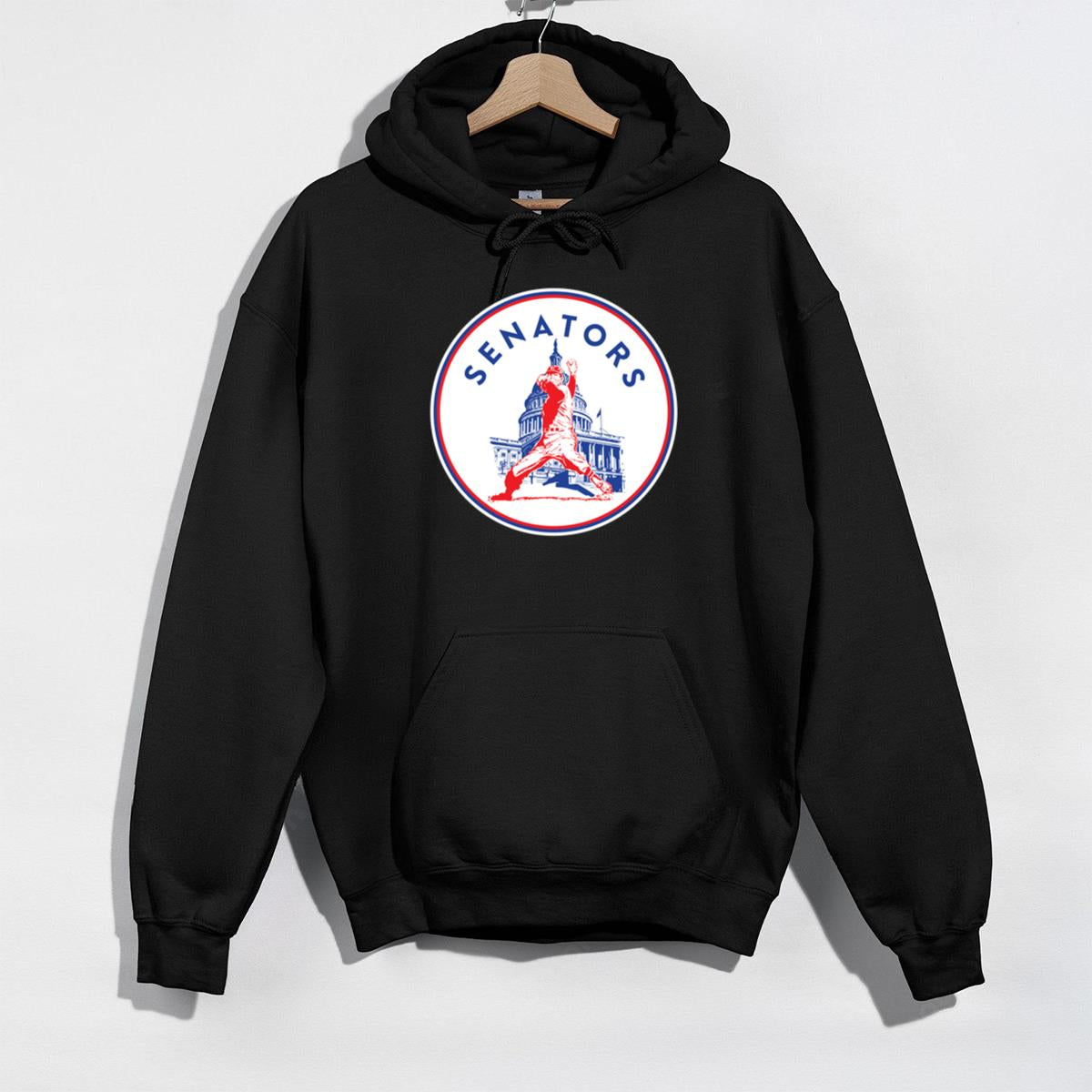 Washington Senators Vintage Distressed Logo Official Fan Black Unisex T-Shirt