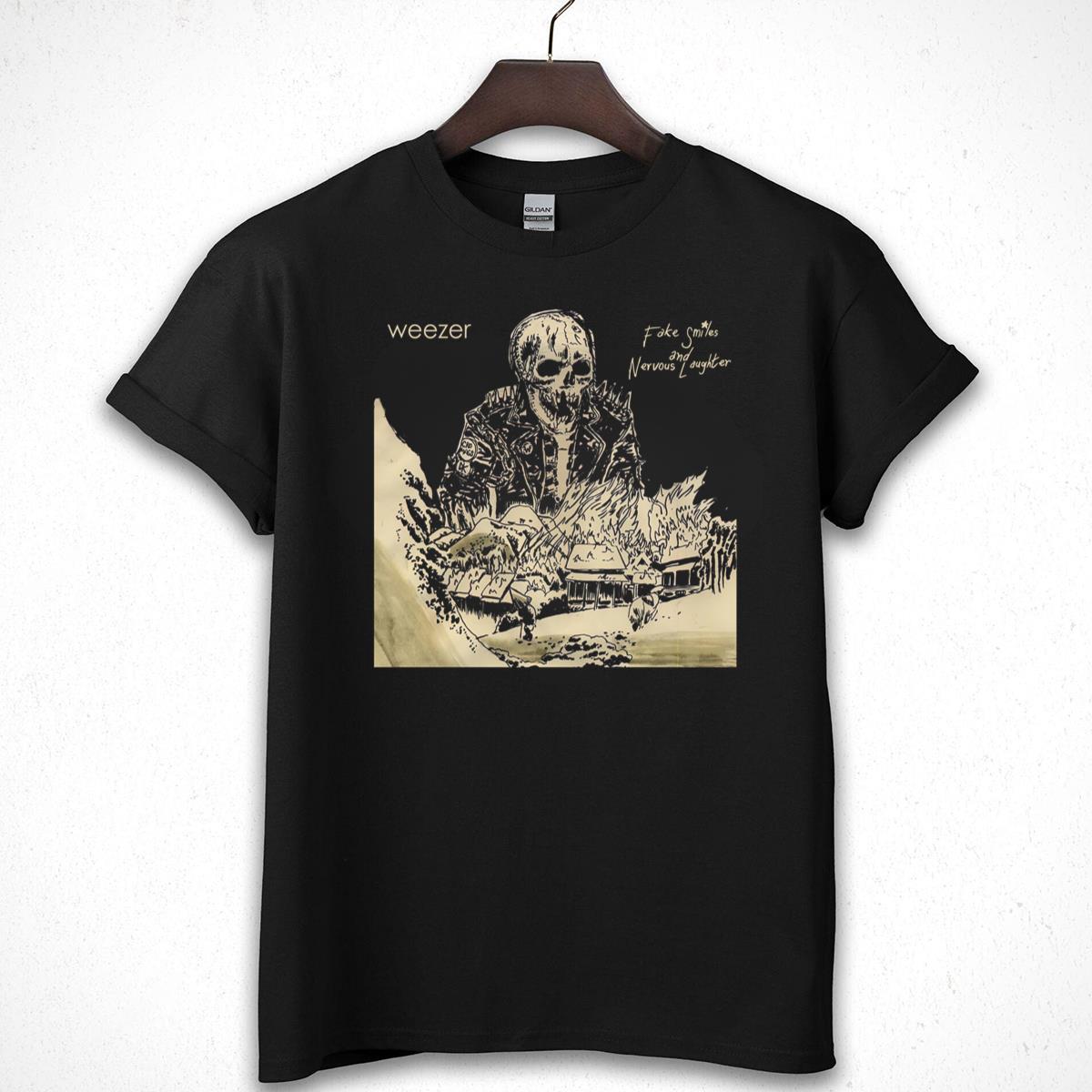 Weezer Band Vintage 90s Fake Smiles And Nervous Laughter Fan Black Unisex T-Shirt