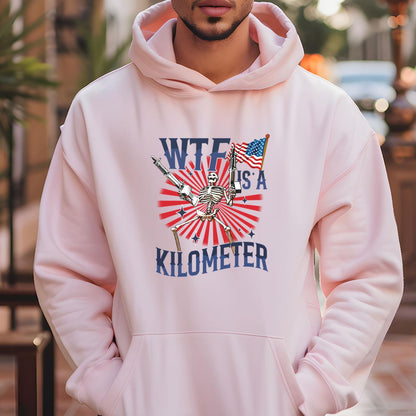 Wtf Is A Kilometer Funny Skeleton 4th of July Meme Cringey USA Unisex T-Shirt