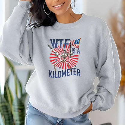 Wtf Is A Kilometer Funny Skeleton 4th of July Meme Cringey USA Unisex T-Shirt