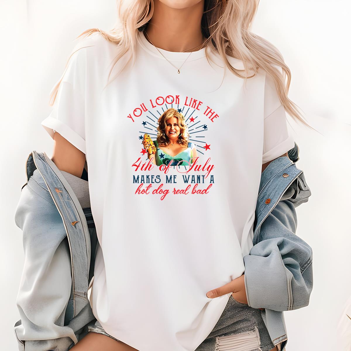 You Look Like The 4th Of July Makes Me Want A Hot Dog Real Bad Vintage Funny Graphic Design Unisex T-Shirt