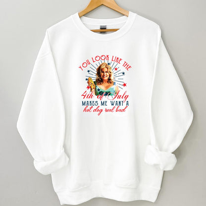 You Look Like The 4th Of July Makes Me Want A Hot Dog Real Bad Vintage Funny Graphic Design Unisex T-Shirt