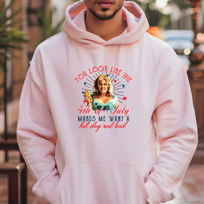 You Look Like The 4th Of July Makes Me Want A Hot Dog Real Bad Vintage Funny Graphic Design Unisex T-Shirt