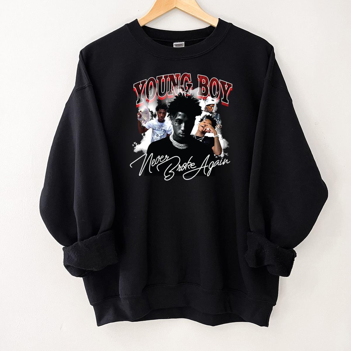 Young Boy Never Broke Again Vintage 90s Rap Music Official Fan Black Unisex T-Shirt