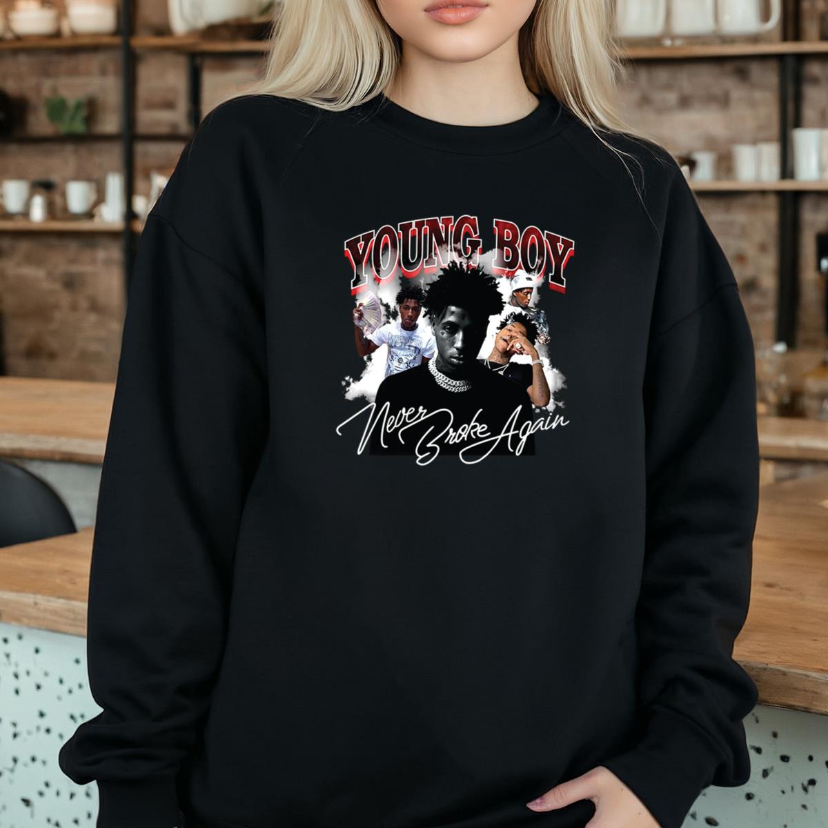 Young Boy Never Broke Again Vintage 90s Rap Music Official Fan Black Unisex T-Shirt