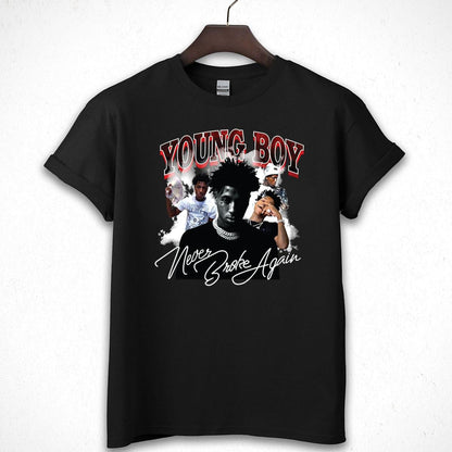 Young Boy Never Broke Again Vintage 90s Rap Music Official Fan Black Unisex T-Shirt